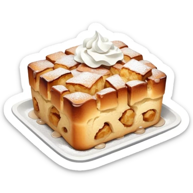  Cinnamon bread pudding dusted with powdered sugar sticker