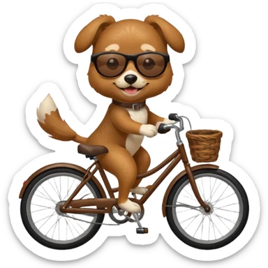 dog cyclist sticker