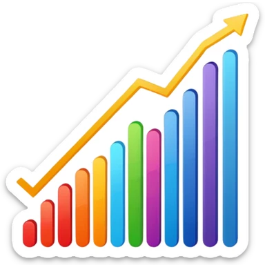 line graph up sticker
