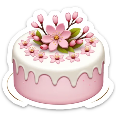 sakura cake white  sticker