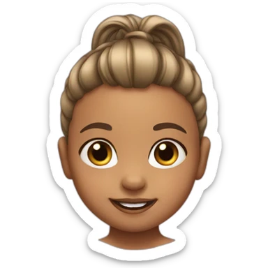 baby girl with two ponytail hair smiling sticker