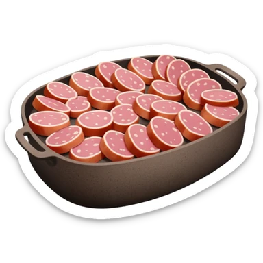 cold cuts (mortadella on a rectangular pot platter) sticker