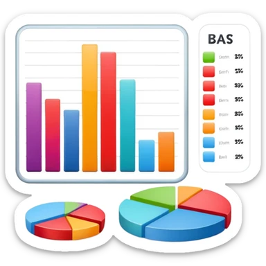 bar chart and pie chart sticker