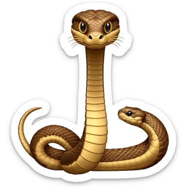 cobra is in its upright defensive posture sticker