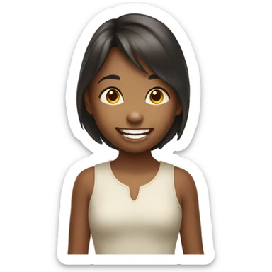 Young girl carried tooth sticker