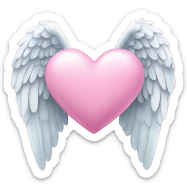 pink pastel heart with angel wings sticker