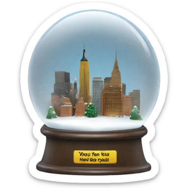 new york city snow globe, 4k, no background sticker