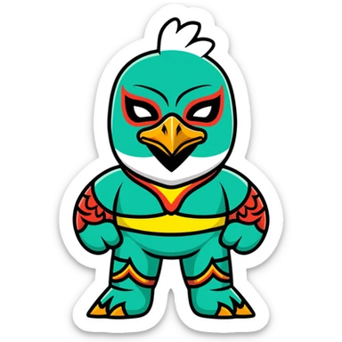 Louisiana themed luchador mask with pelican and bayou design sticker