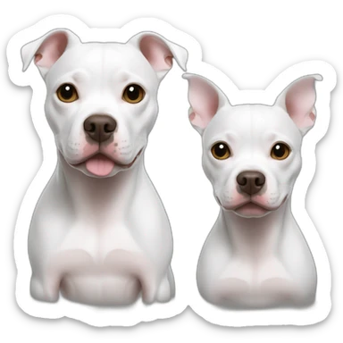 pitbull Chihuahua mix white sticker