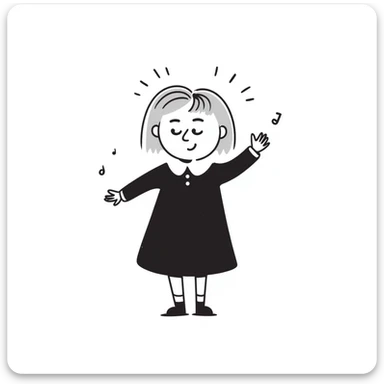 a girl with light brown blonde hair, hand drawn doodle style sticker