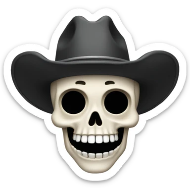 skeleton dancing with a cowboy hat sticker
