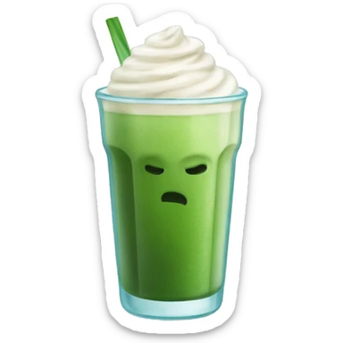 Glass with iced matcha latte sticker