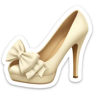 Cream Heels with bow sticker