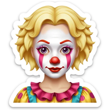 a blonde clown woman making a good decision and acting like a fool sticker