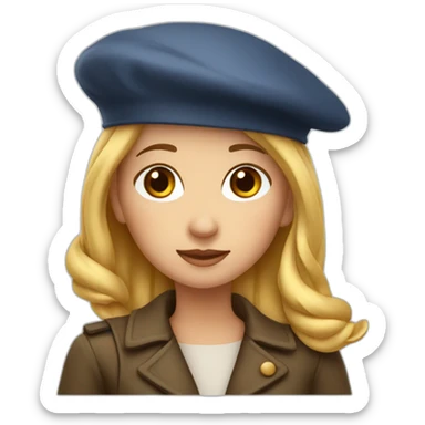 french-girl-with-baguette-and-beret sticker