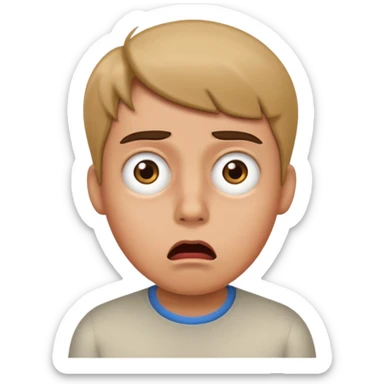 annoyed face with rolling eyes and a shocked mouth sticker