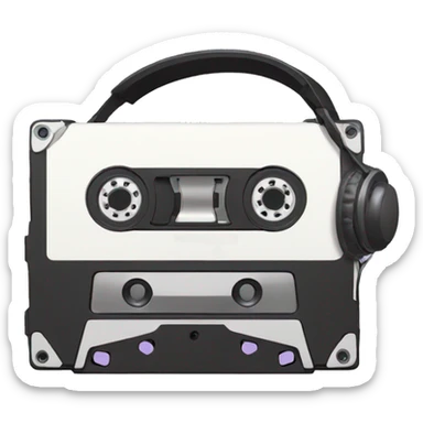 Cassette tape and headphones sticker