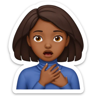 a brown girl choking herself  sticker