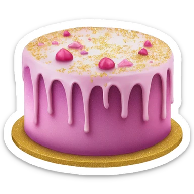 Realistic cake with glitter sticker