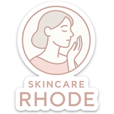 logo for SKINCARE ROSADO RHODE, elegant, soft pink tones, minimal, beauty skincare brand, modern, clean lines sticker