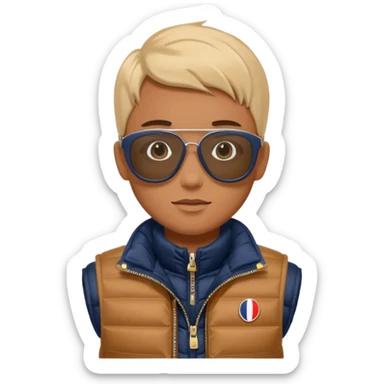 LV sluneční brýle a Moncler vestu sticker