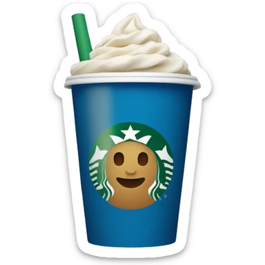 Blue Starbucks  cup  sticker