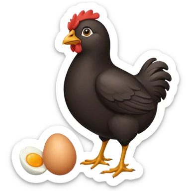 Un poussin noir qui est dans son oeuf sticker