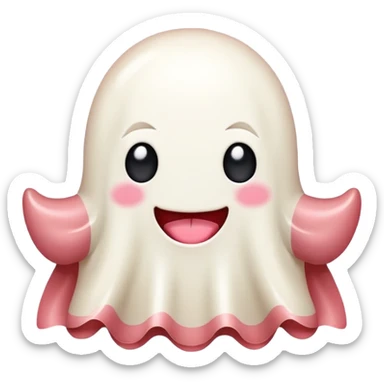 SPAM MEAT kawaii ghost EMOJI with bow sticker
