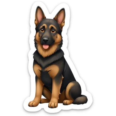 Black tan german shepherd stting sticker
