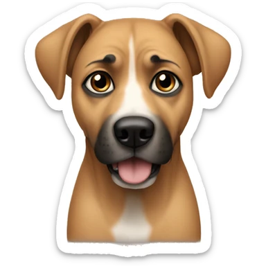 Stafford dog with big black eyes sticker