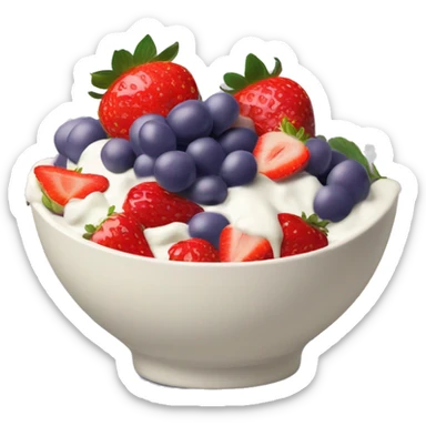 fruit yogurt bowl with strawberries and grapes sticker