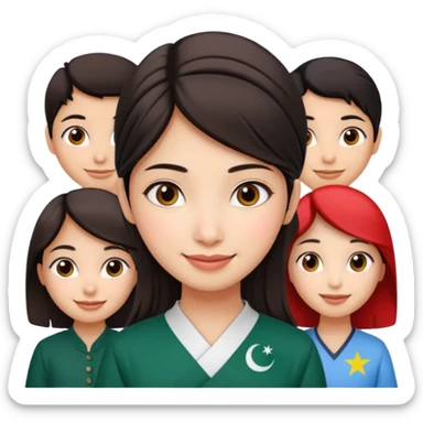 a Pakistani girl who is curious for Knowledge about Hong Kong and China, disscussion with lots of friends sticker