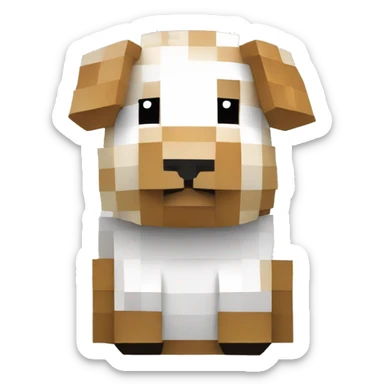 Minecraft style statue of a guineapig sticker
