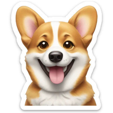 Corgi dog smile sticker