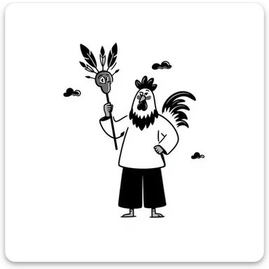 rooster shaman sticker