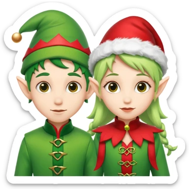create a realistic Christmas elves sticker