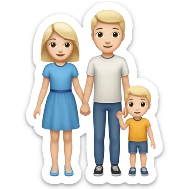 holding hands with kids sticker