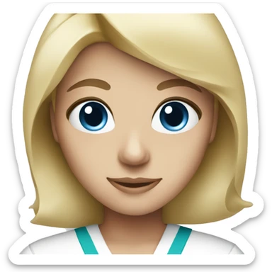 female blue eyes blonde nurse sticker