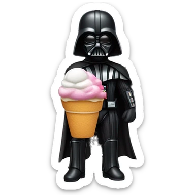 darth vader con alas de ángel y un helado en una mano sticker