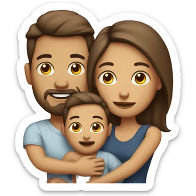 Parents with baby love sticker
