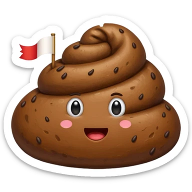 Indonesia flag poop in the mid sticker