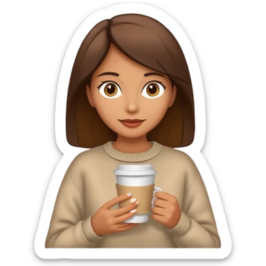 woman, hold a take away cup of coffee sticker