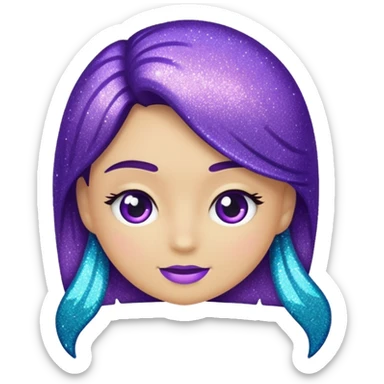 Glitter Roxo e Ciano Seta sticker