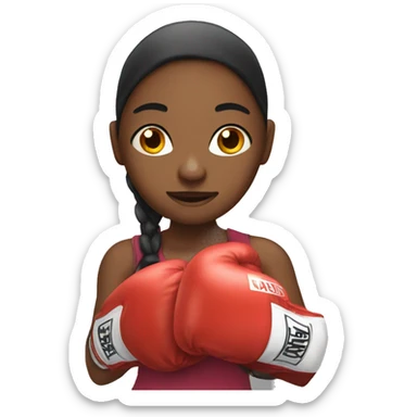Girl with boxing glove sticker