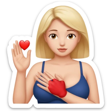 Sexy girl big breasts man touching her breasts sticker