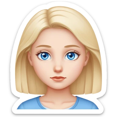 realistic portrait of girl blue eyes  sticker