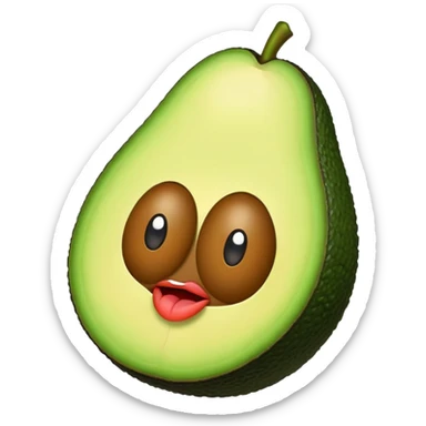Avocado with big lips sticker