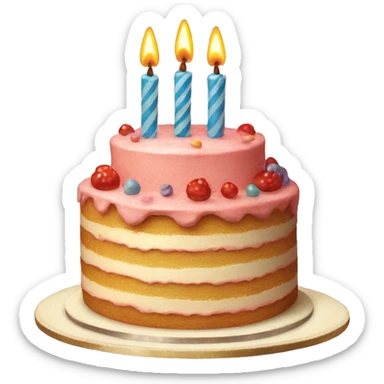 vintage birthday cake sticker
