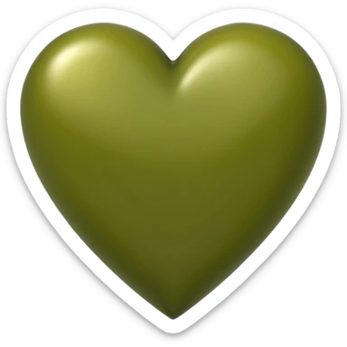 Olive green heart sticker