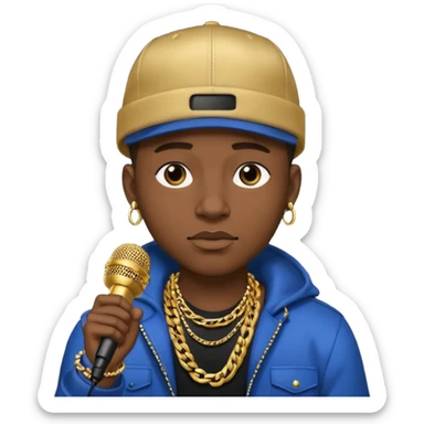 rapper man with microphone sticker